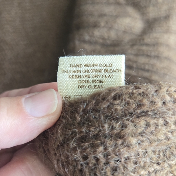 Free People Mohair Blend Brown Ribbed Cropped Cardigan ☕ Size S - Picture 7 of 8